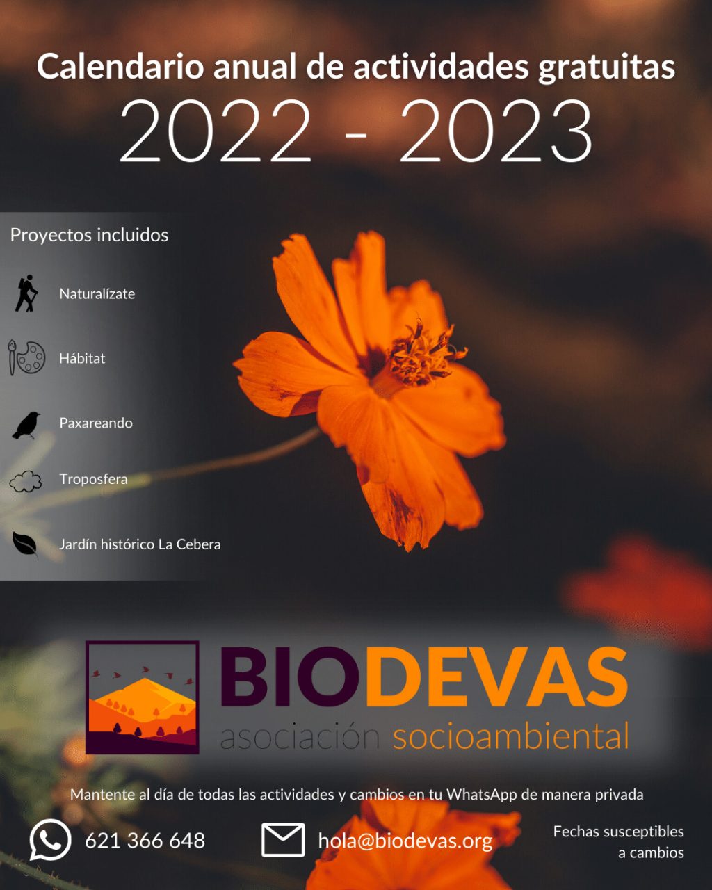 Nueva agenda de actividades 2022-2023