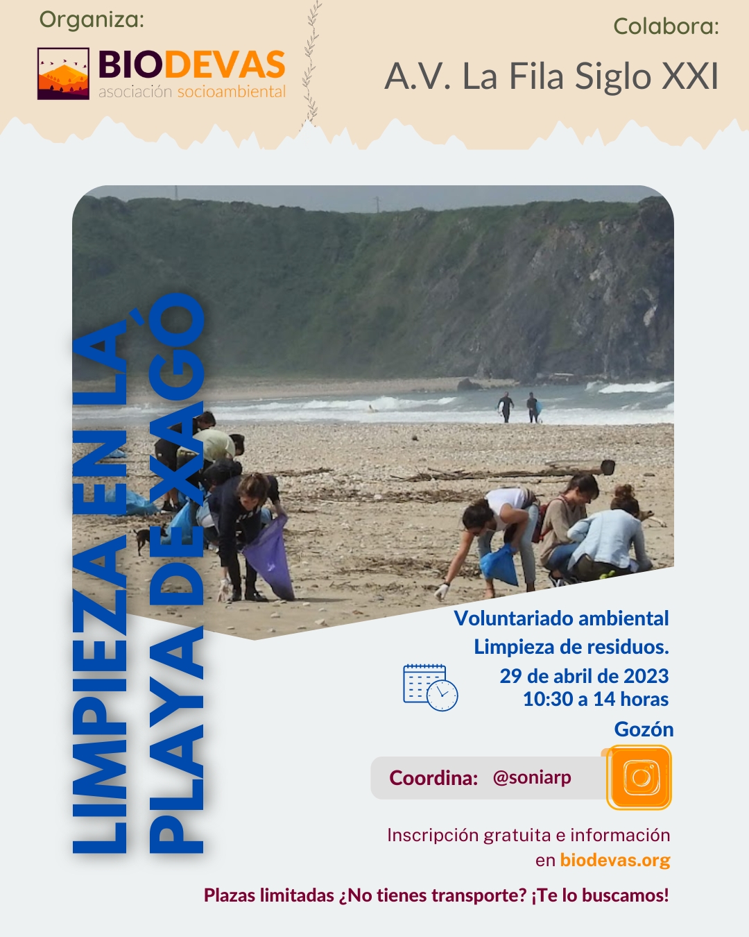 Nueva limpieza en la playa de Xagó