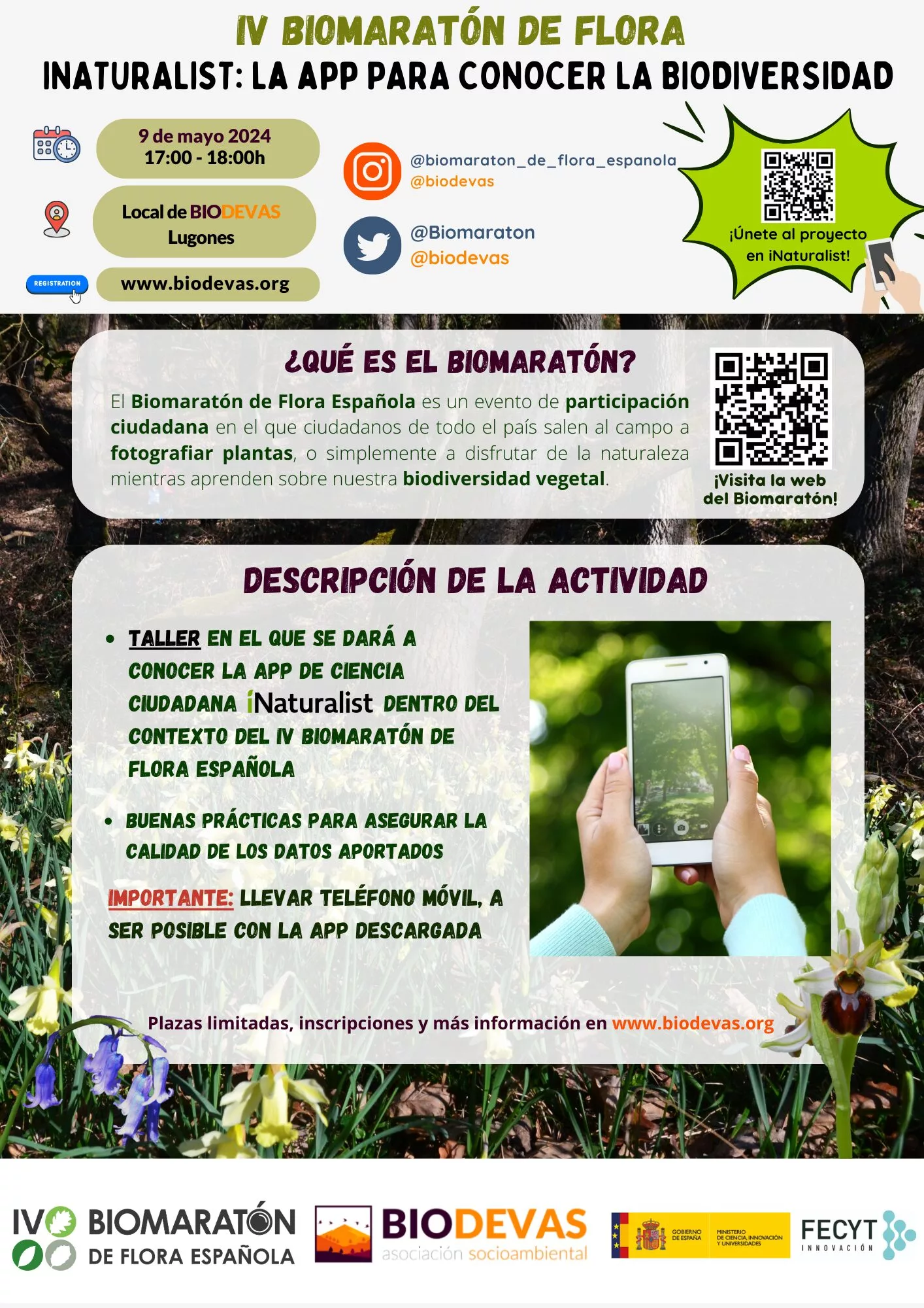 IV Biomaratón de flora. Inaturalist la app para conocer la biodiversidad