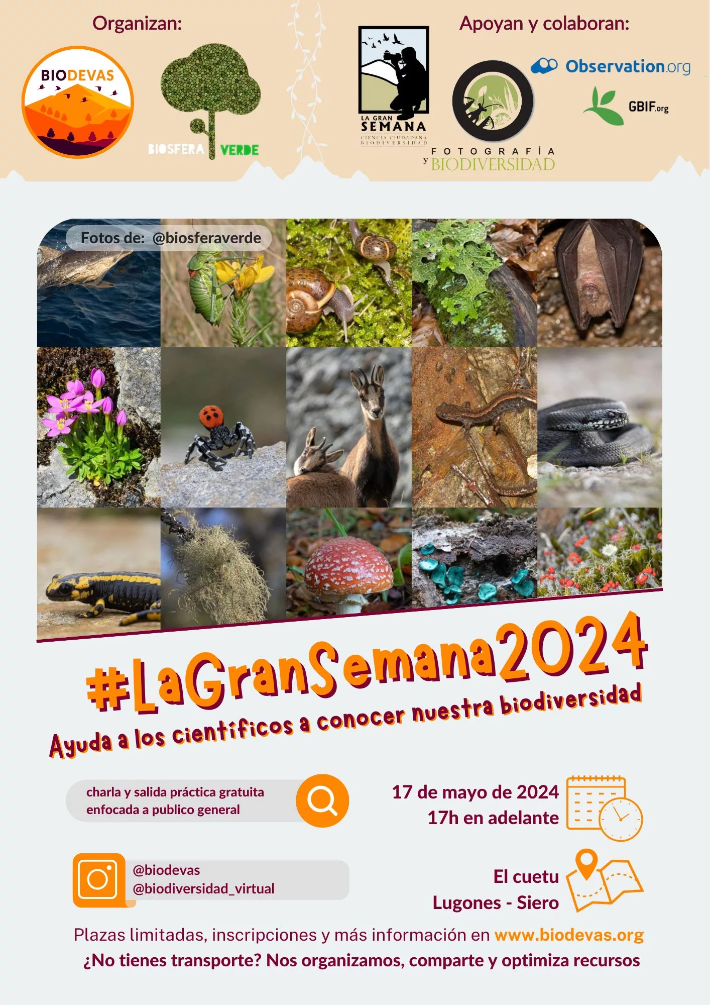 La gran semana 2024. Ayuda a los científicos a conocer nuestra biodiversidad.