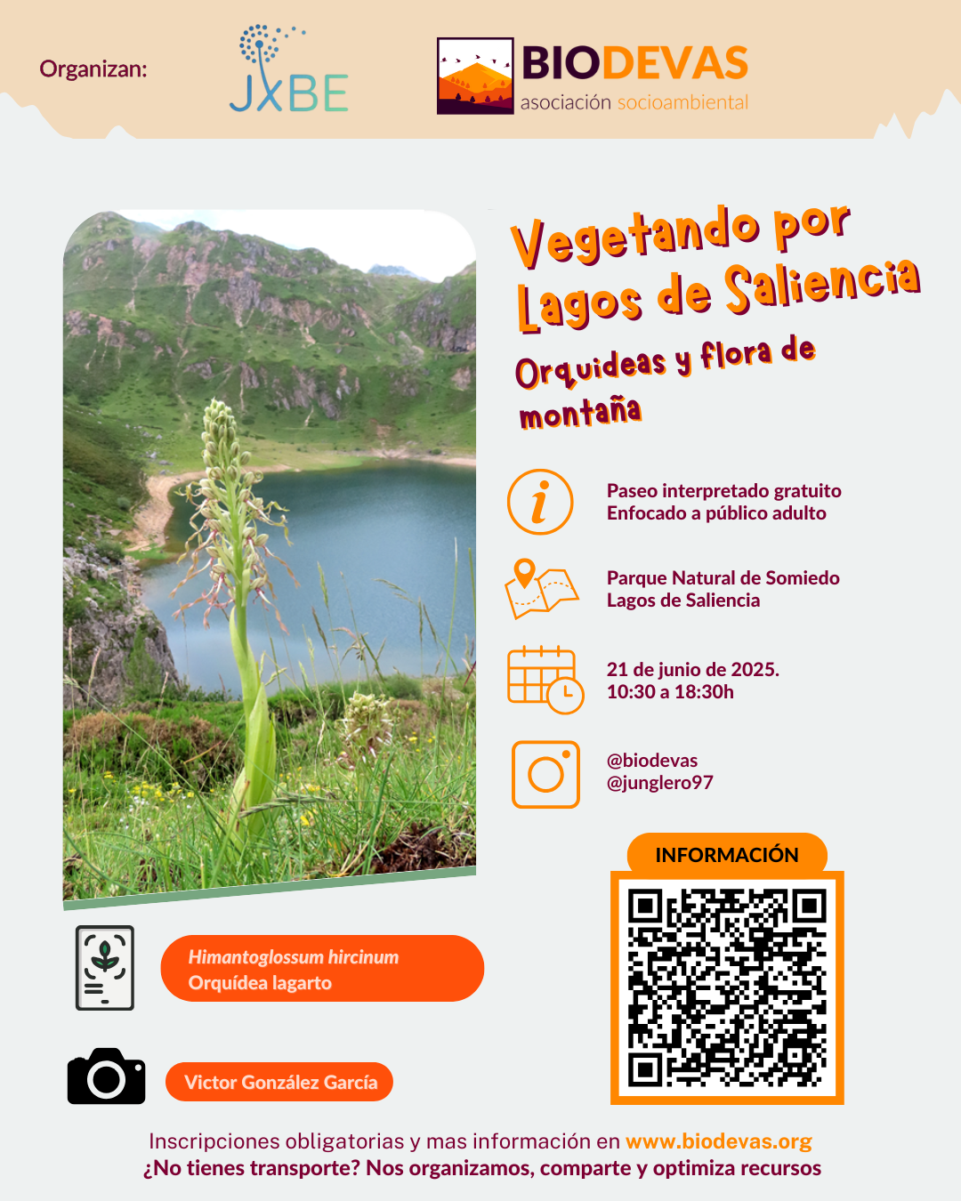 Vegetando por Lagos de Saliencia. Orquídeas y flora de montaña.