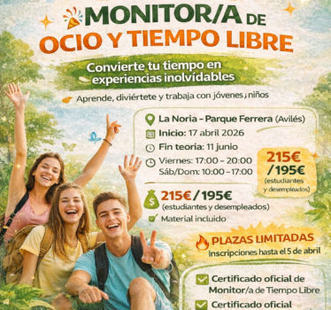 Curso oficial de Monitor/a de Ocio y Tiempo Libre en Avilés