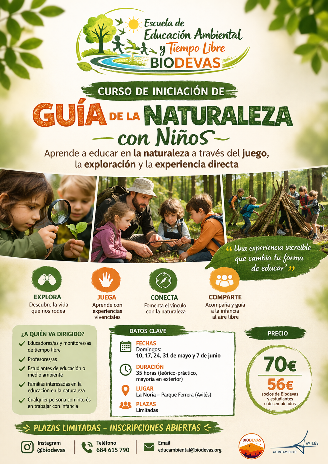 Curso de iniciación: Guía de la Naturaleza con infancia (3 a 12 años)