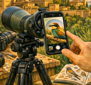 Digiscoping: técnica fotográfica respetuosa con las aves — Taller en el Jardín Botánico