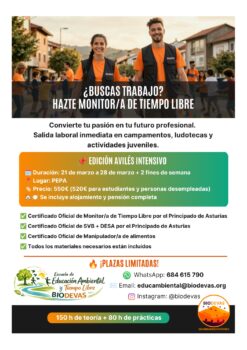 Curso intensivo de Monitor/a de Tiempo Libre en Avilés para la Semana Santa 2027